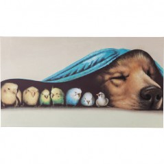 Picture Touch Dog and Birds 75x135cm